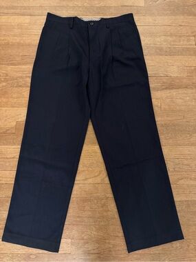 NWT Denver Hayes Men's Blue Pleated Front Never-Iron Pants - Size 36x32
 b12